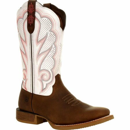 DURANGO Lady Rebel Pro Women's White Ventilated Western Boot, TRAIL BROWN/WHITE, M, Size 10 DRD0392
